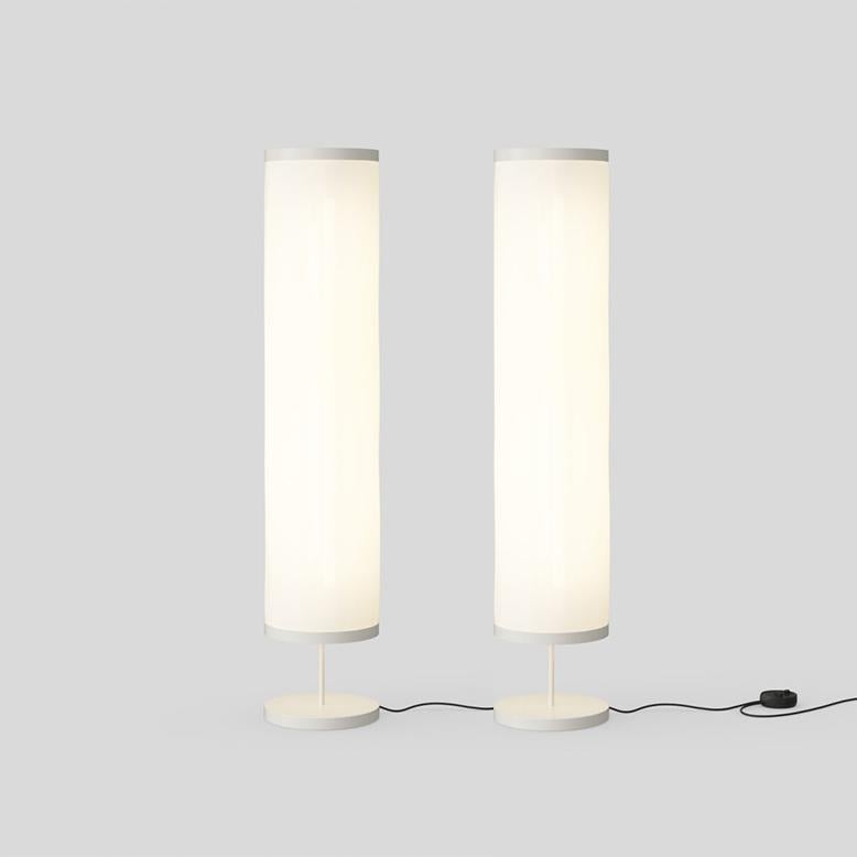 Set of 2 David Thulstrup Isol Floor Lamp 30/76 + 30/126 Cream for Astep In New Condition For Sale In Barcelona, Barcelona