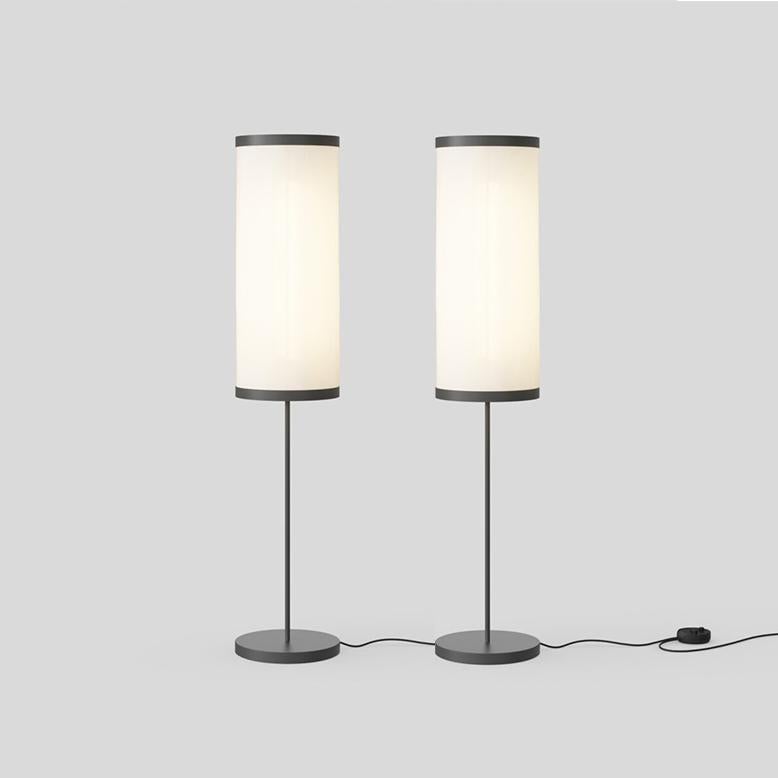 Mid-Century Modern Set of 2 David Thulstrup Isol Floor Lamp 30/76 Black for Astep For Sale