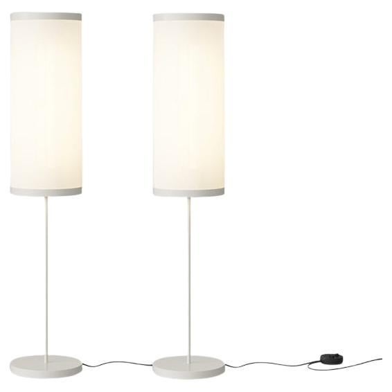 Set of 2 David Thulstrup Isol Floor Lamp 30/76 Cream for Astep For Sale