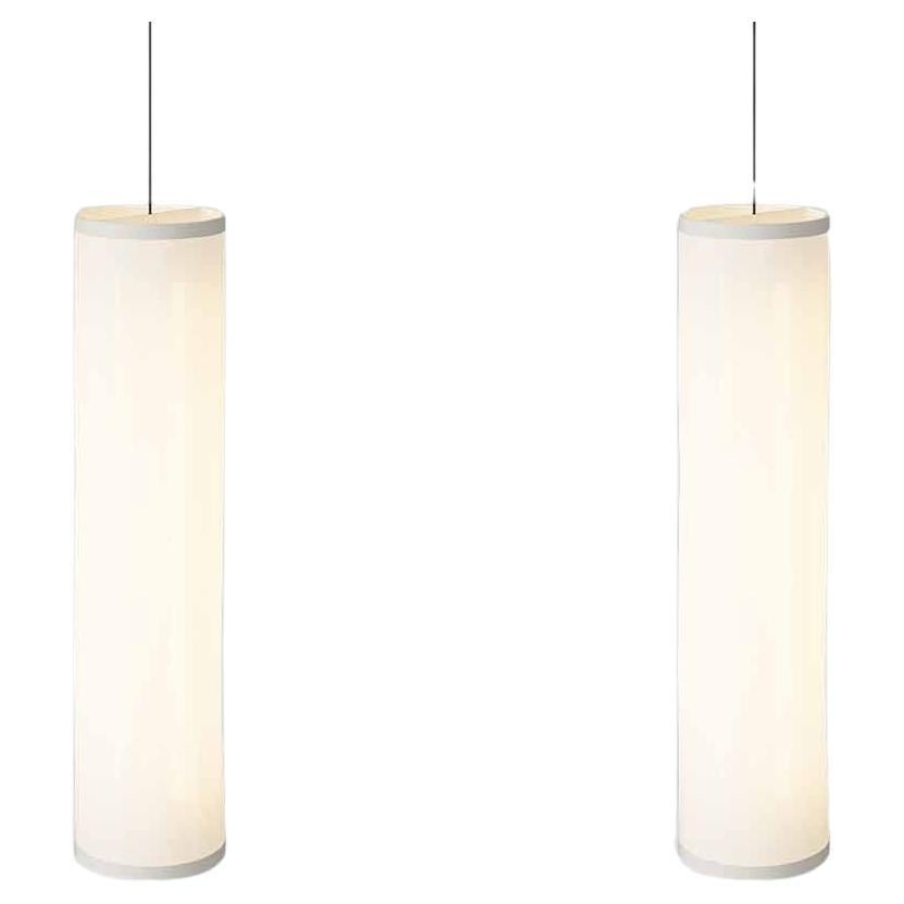Set of 2 David Thulstrup Isol Suspension Lamp 30/126 Cream for Astep For Sale