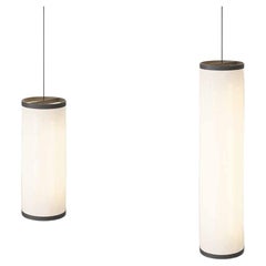 Set of 2 David Thulstrup Isol Suspension Lamp 30/76 - 30/126 Black for Astep