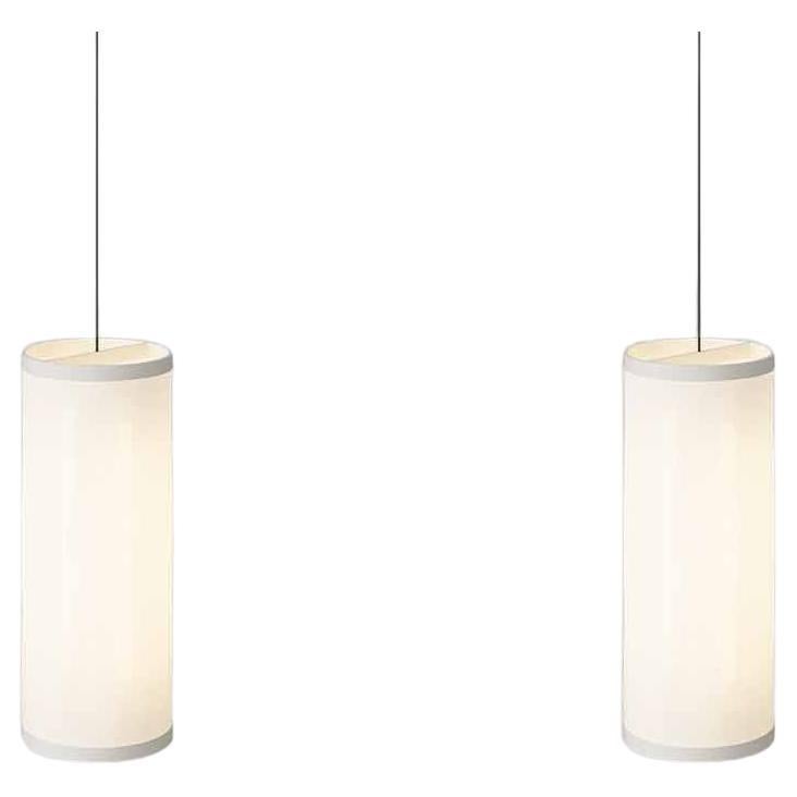 Set of 2 David Thulstrup Isol Suspension Lamp 30/76 Cream for Astep For Sale