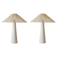Set de 2 lámparas de sobremesa de cerámica Engobe Blanca Dayan by Grès Éditions