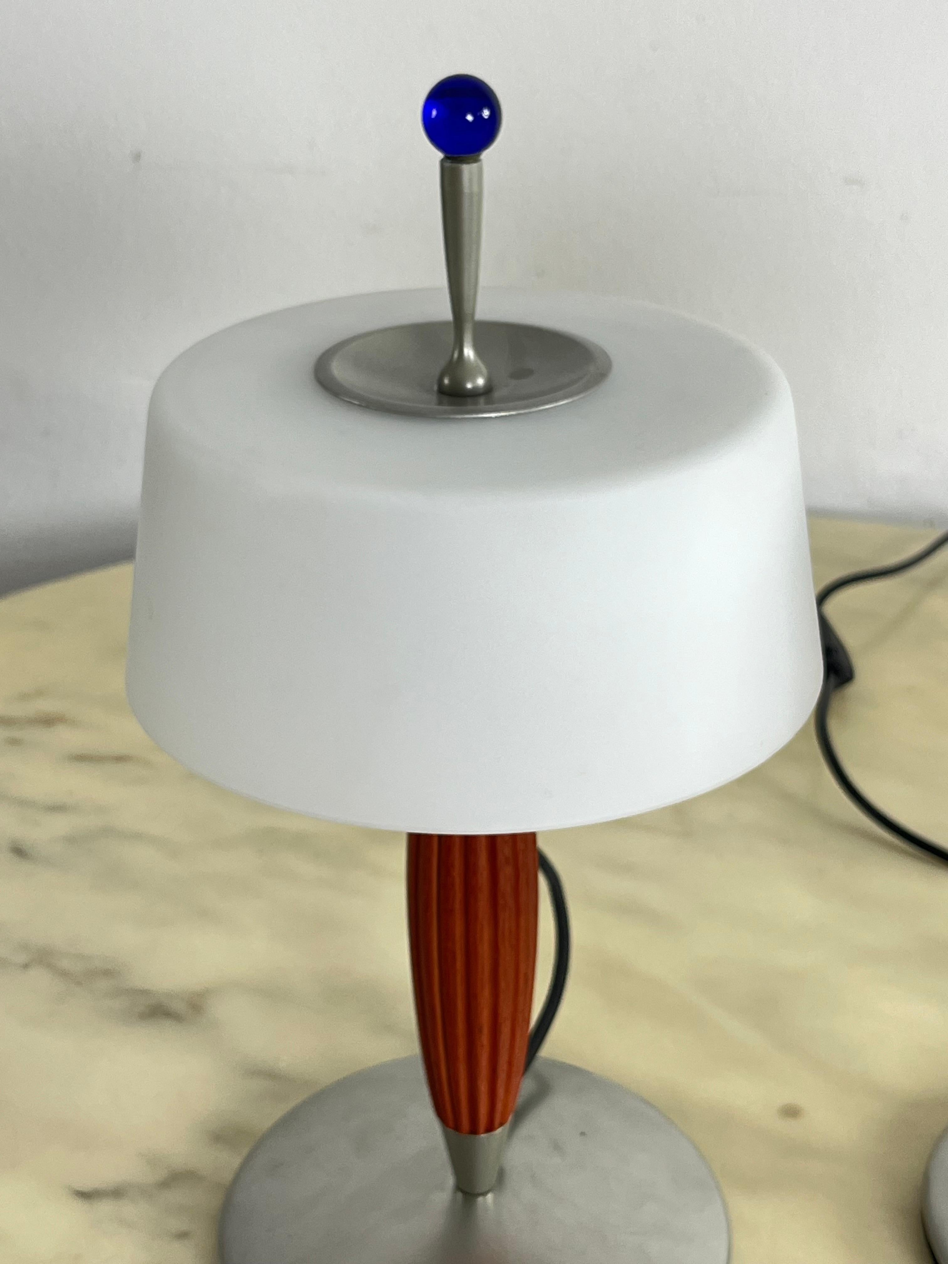 2er-Set De Majo Murano Glas Tischlampen, 1980er Jahre im Angebot 5
