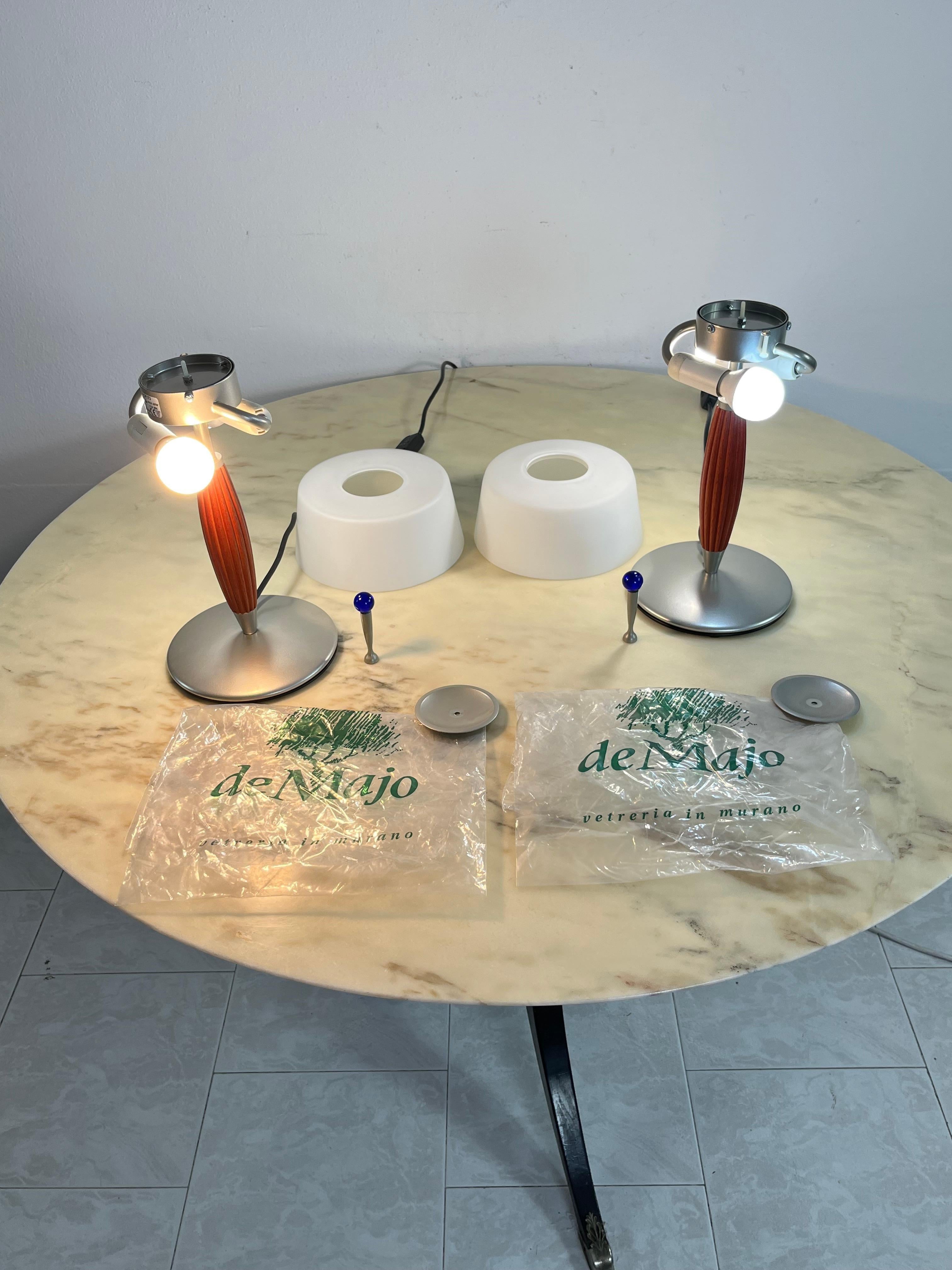 2er-Set De Majo Murano Glas Tischlampen, 1980er Jahre (Muranoglas) im Angebot