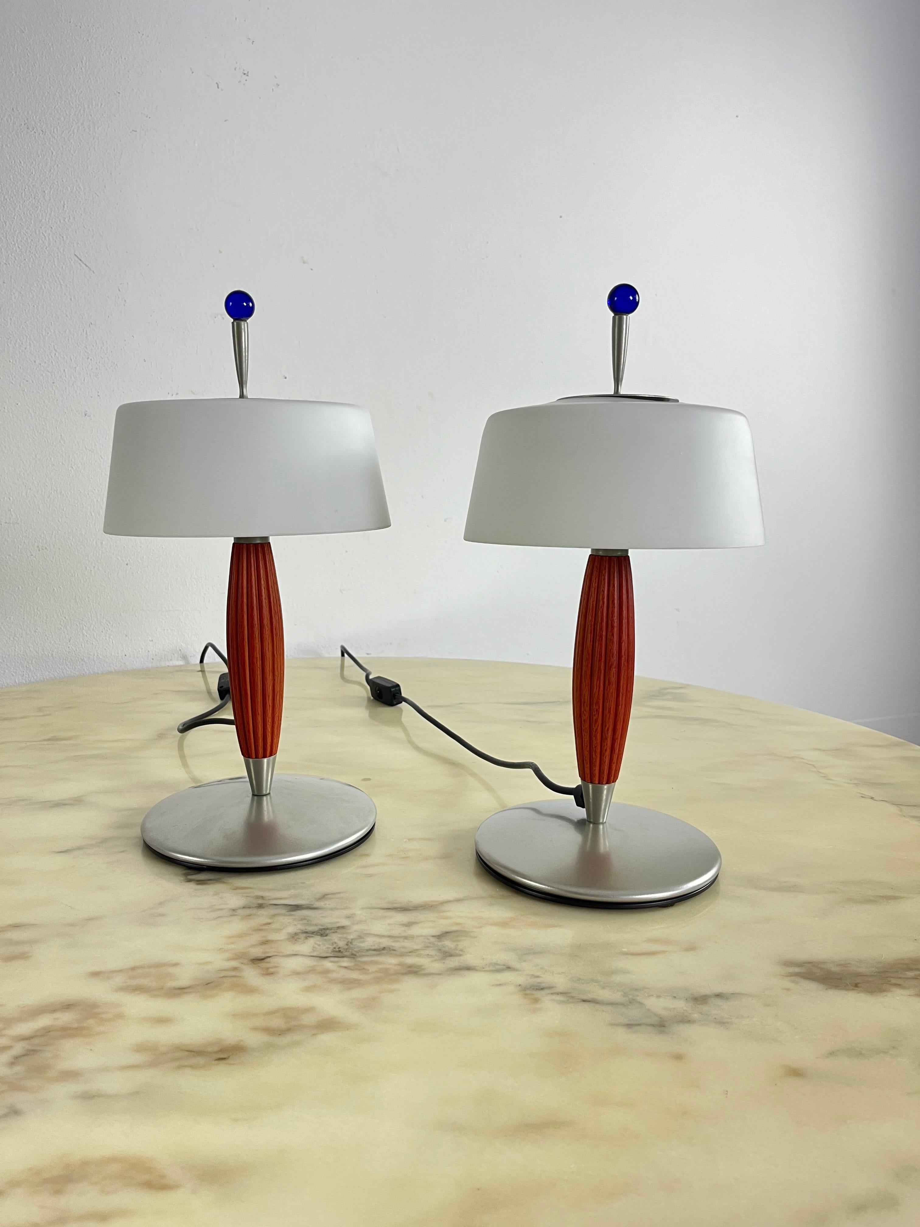 2er-Set De Majo Murano Glas Tischlampen, 1980er Jahre im Angebot 2