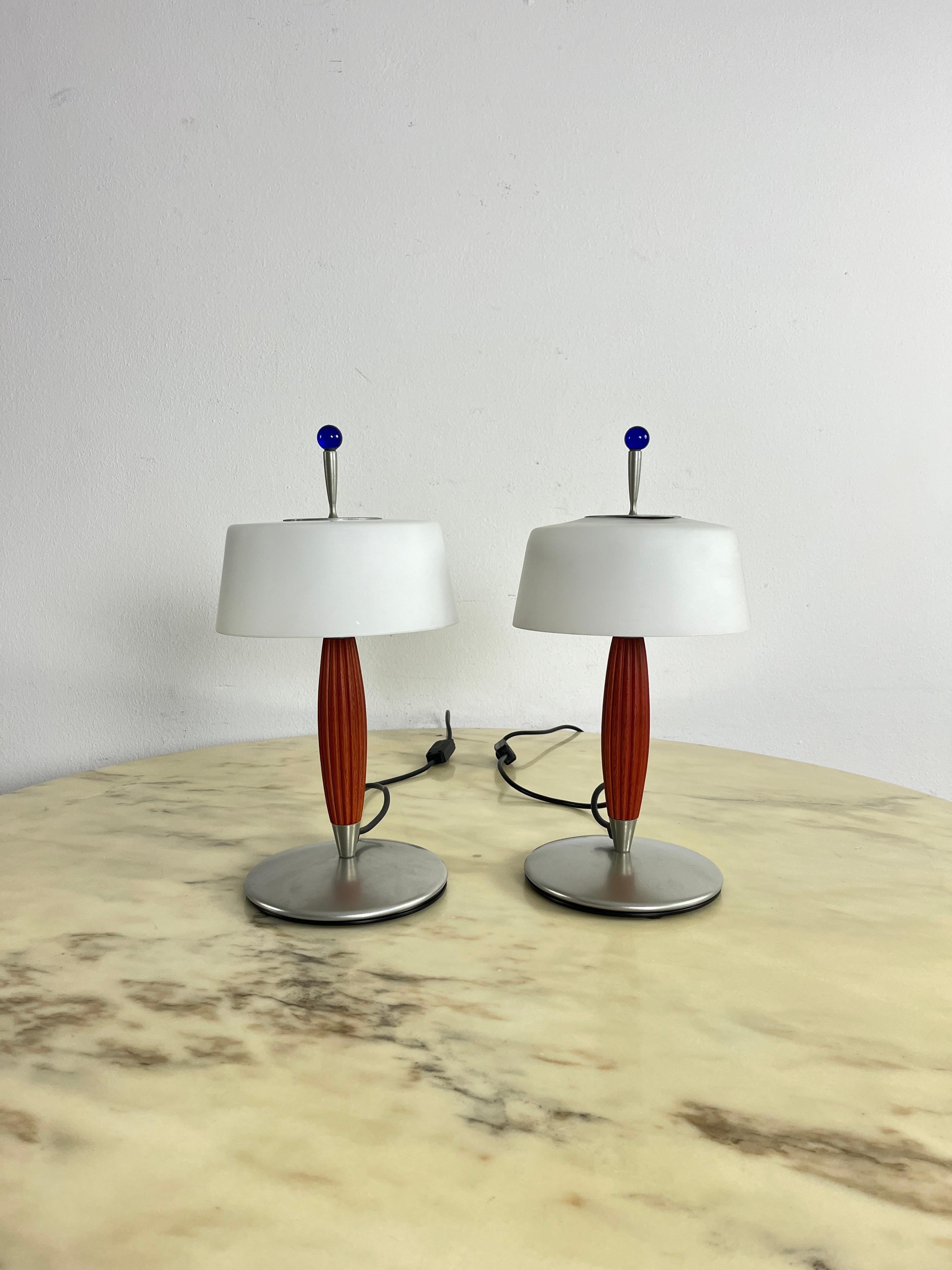 2er-Set De Majo Murano Glas Tischlampen, 1980er Jahre im Angebot 3