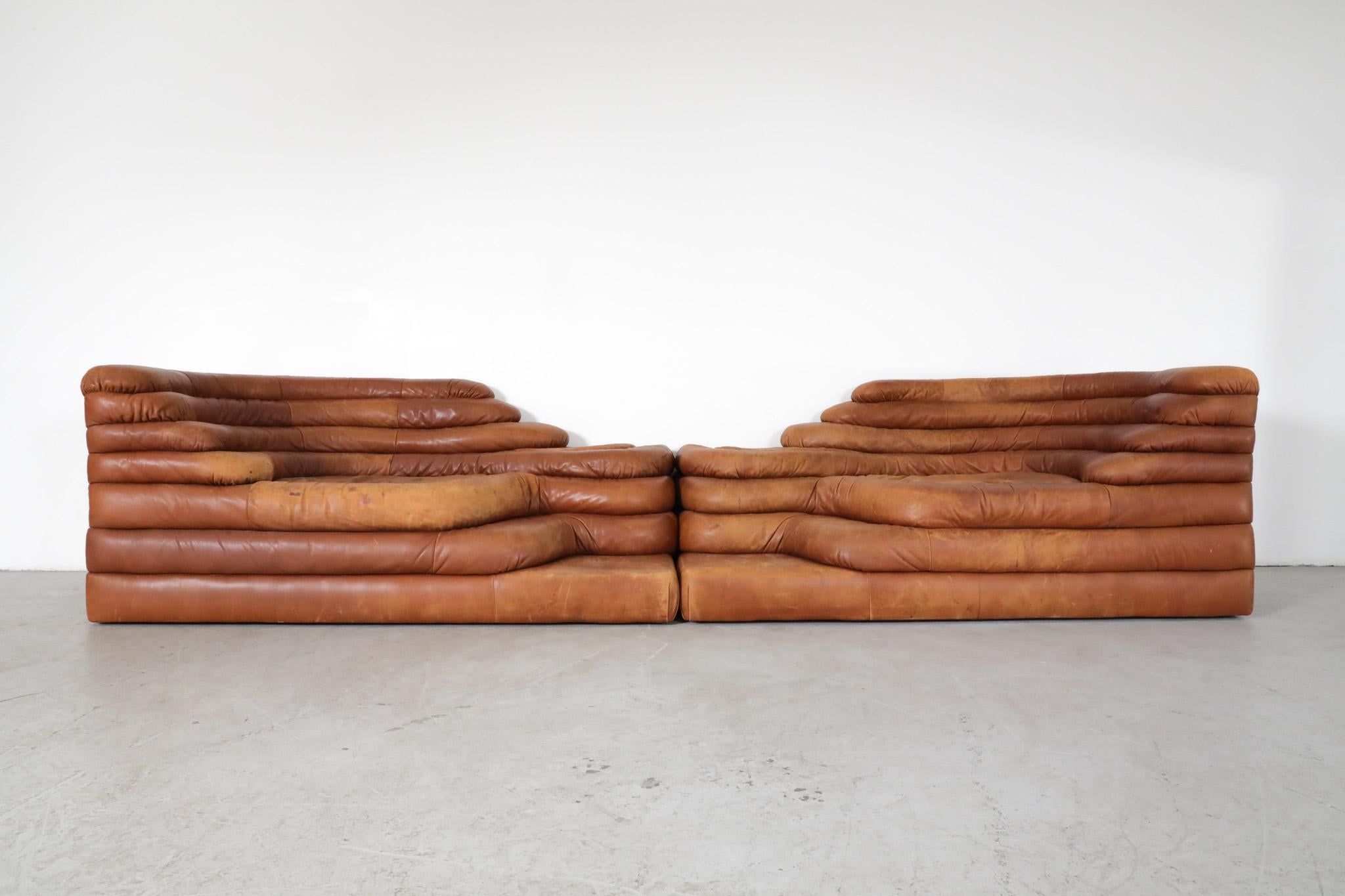 Set of Two De Sede DS-1025 'Terrazza' Sofas Designed by Ubald Klug, 1970s In Good Condition In Los Angeles, CA