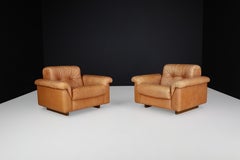 Set of 2 De Sede DS-45 Leather Lounge Chairs, Switzerland, 1970s