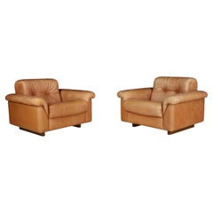 Juego de 2 sillones de cuero De Sede DS-45, Suiza, años 70