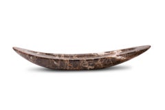 Set of 2 Decorative Bowls Imperial Grey and Brown Emperador Marble Made in Italy