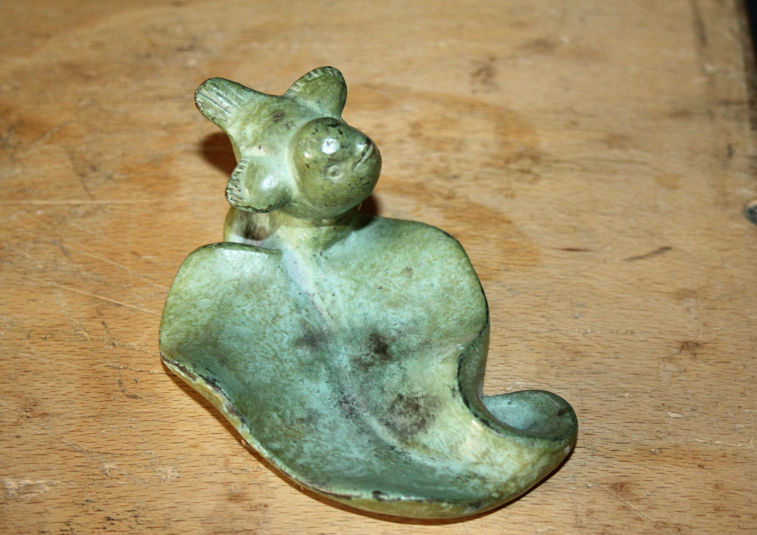 Set of 2 decorative bronze birds signed For Sale 3