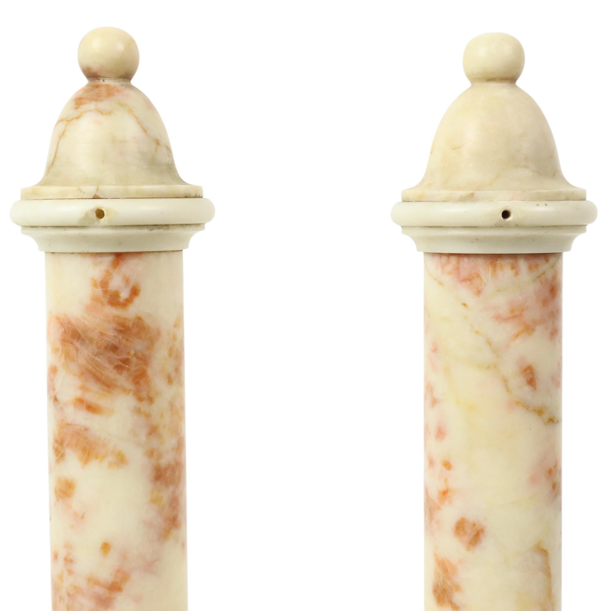 Set of 2 Decorative Marble Pillars Columns Classic 35cm For Sale 8
