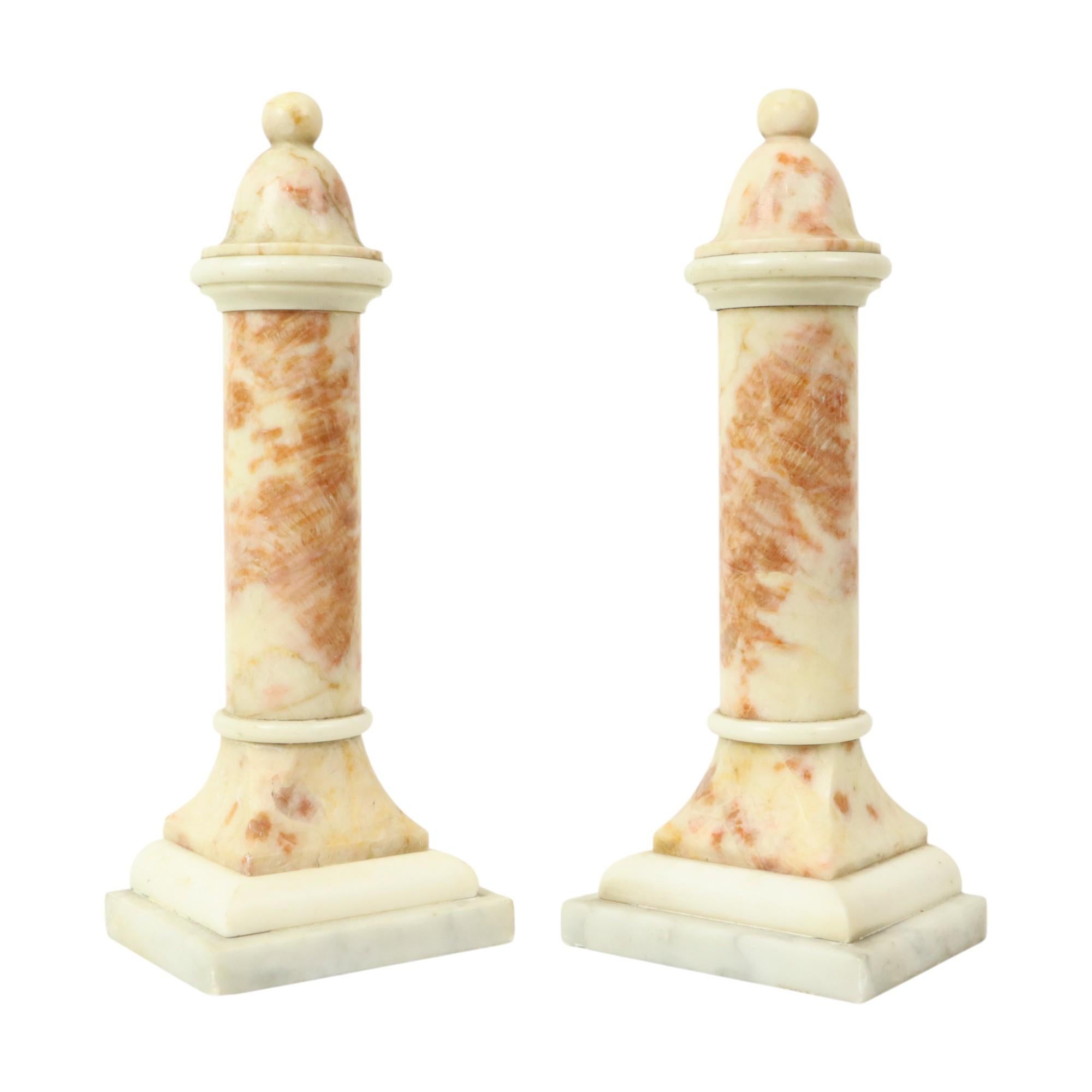 Set of 2 Decorative Marble Pillars Columns Classic 35cm For Sale 10