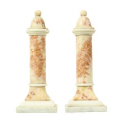 Set of 2 Decorative Marble Pillars Columns Classic 35cm