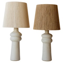 Set de 2 lámparas de sobremesa de cerámica Deneb Crema Blanca Empolvada by Grès Éditions