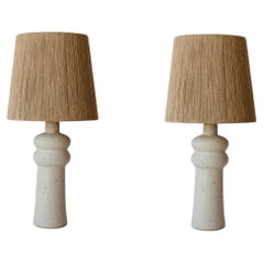 Set de 2 lámparas de sobremesa de cerámica Deneb Crema Blanca Empolvada by Grès Éditions