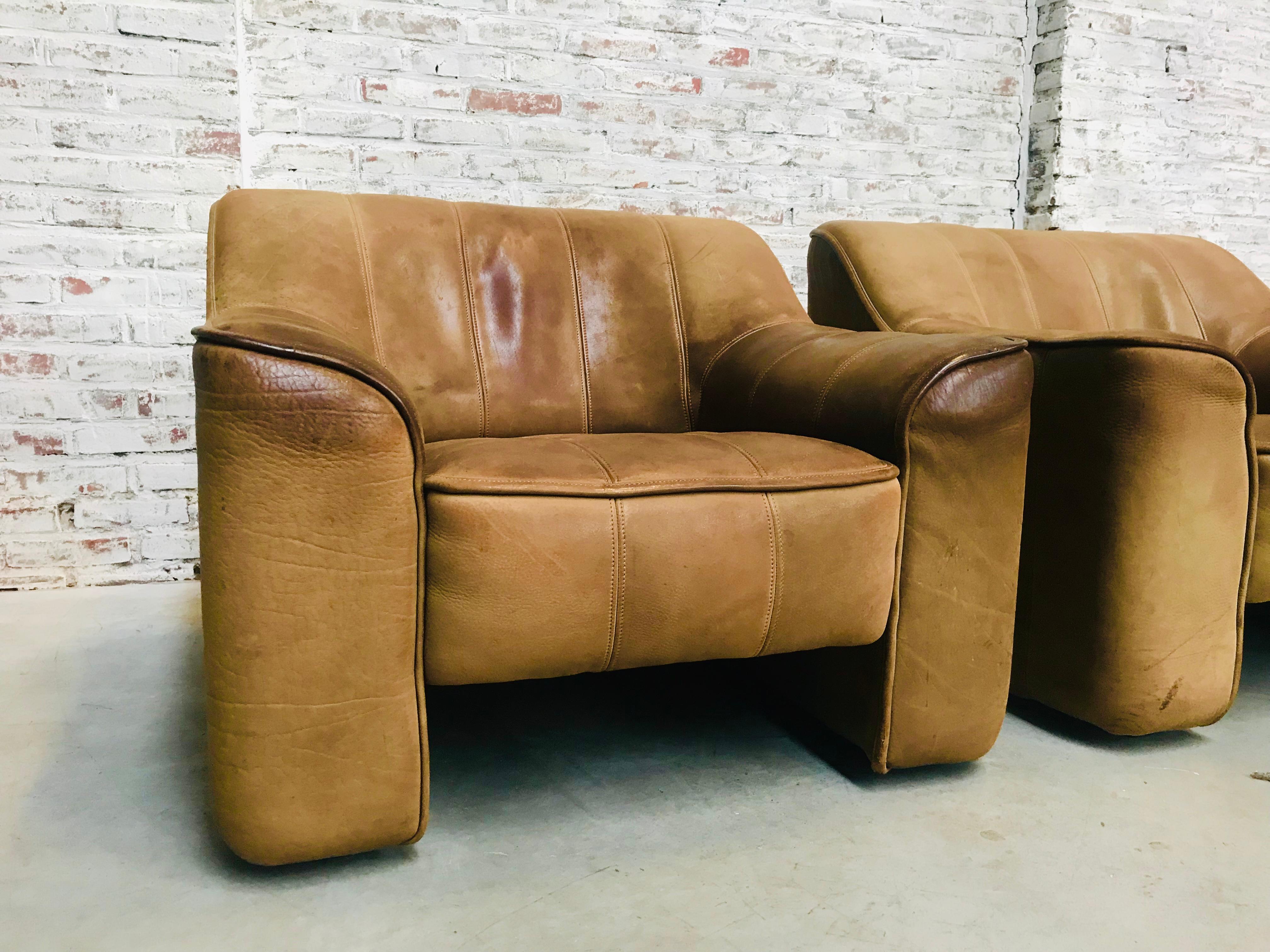 Set of 2 De Sede Ds-44 Lounge Chairs in Neck Leather by Desede, 1970s 2