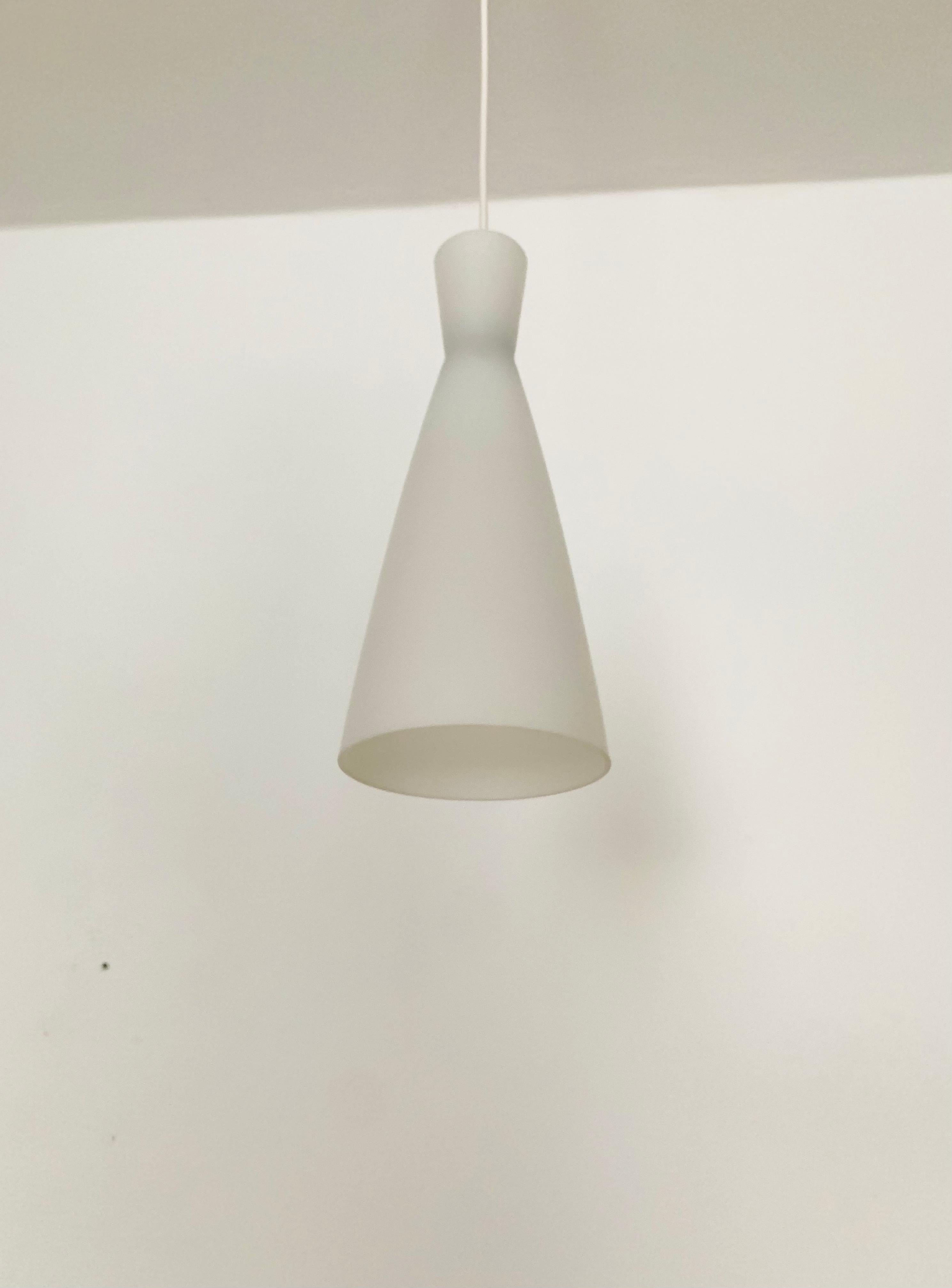 Set of 2 Diabolo Glass Pendant Lamps by Aloys Gangkofner for Peill and Putzler In Good Condition For Sale In München, DE