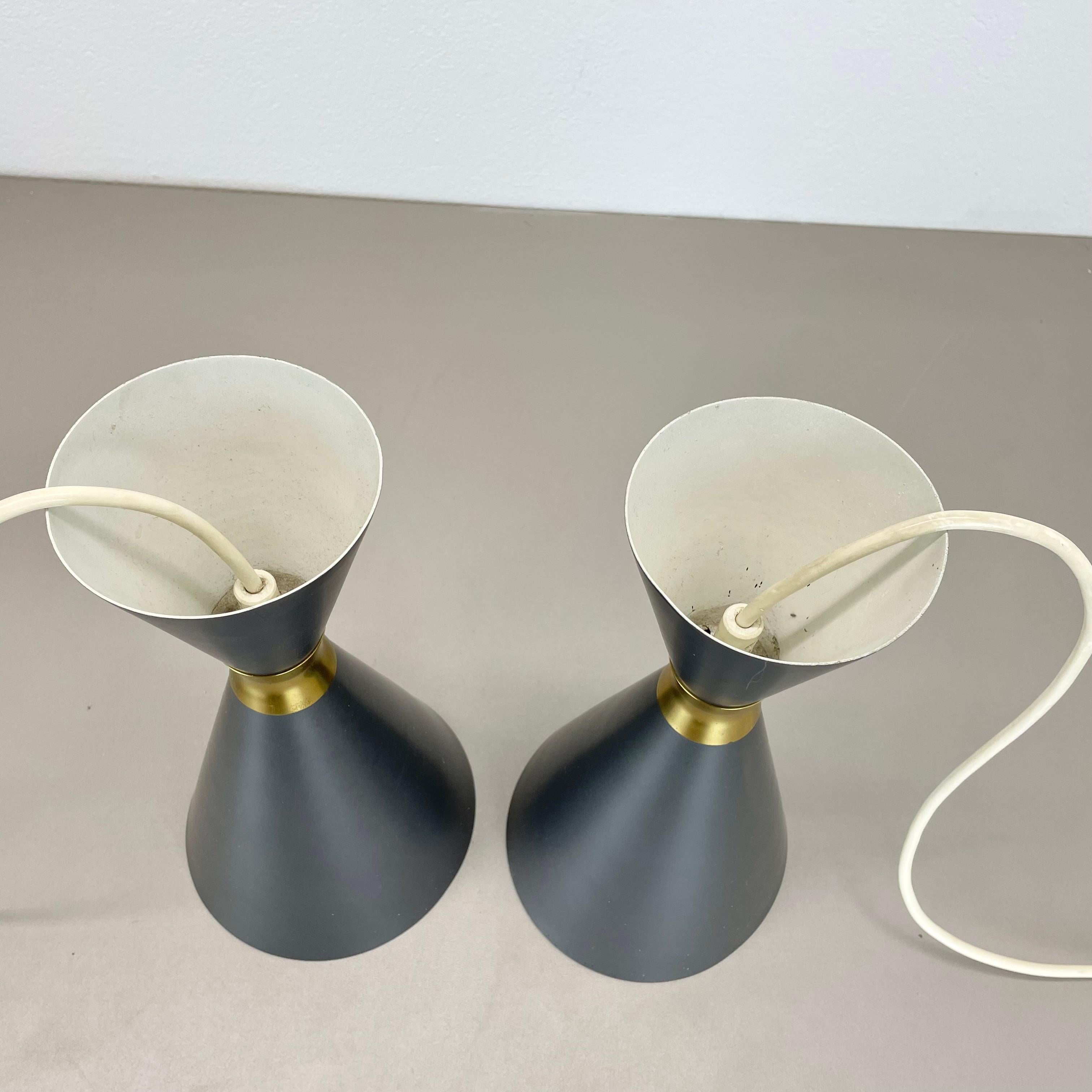 set of 2 Diabolo Stilnovo Style Metal Hanging Light, BAG TURGI, Switzerland 1950 For Sale 4