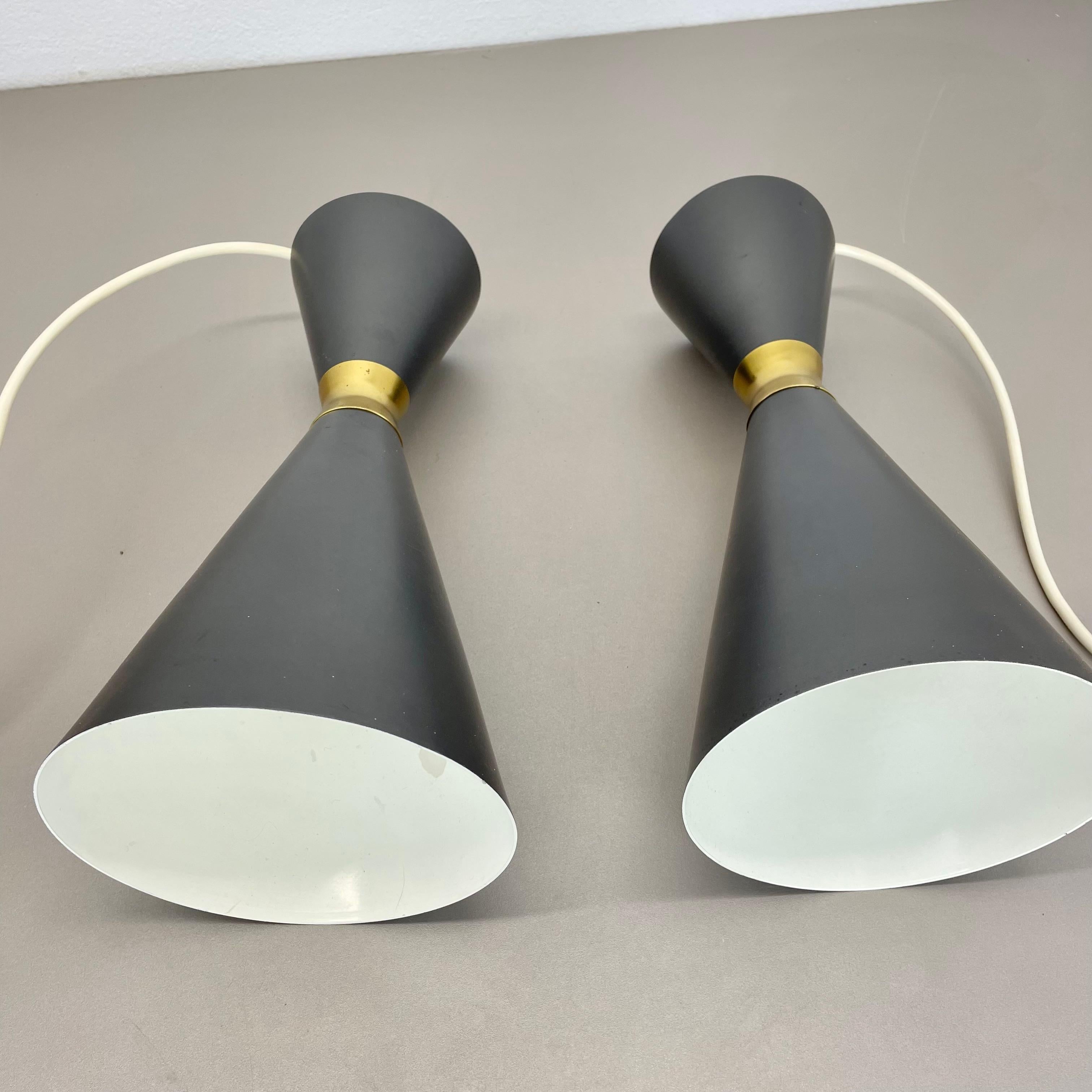 set of 2 Diabolo Stilnovo Style Metal Hanging Light, BAG TURGI, Switzerland 1950 For Sale 5