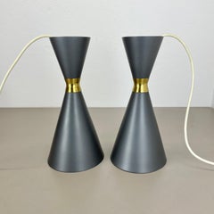 set of 2 Diabolo Stilnovo Style Metal Hanging Light, BAG TURGI, Switzerland 1950