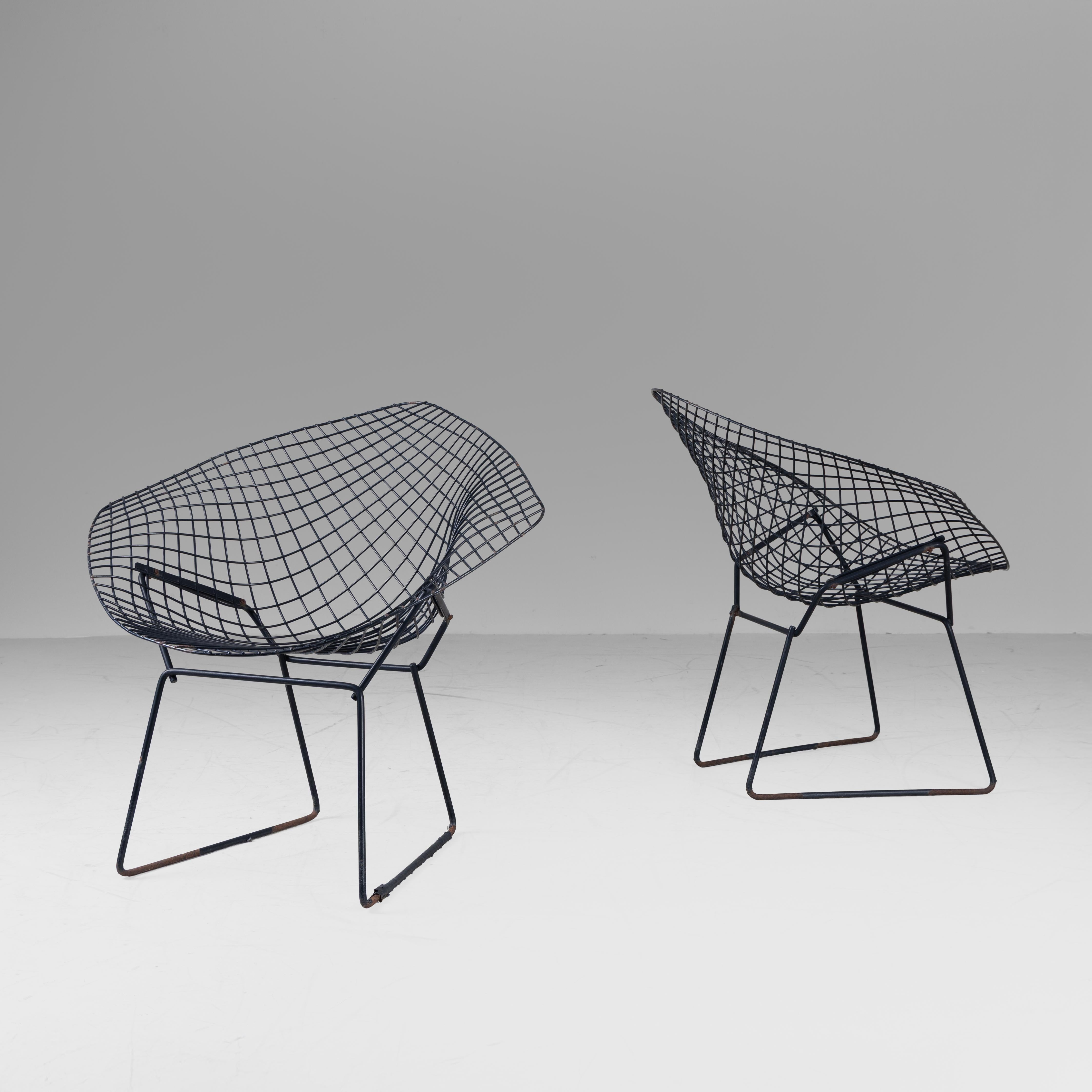Set di 2 sedie Diamond, Harry Bertoia, Knoll International In condizioni discrete in vendita a Milano, Lombardia