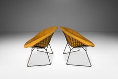 Set of 2  'Diamond' Leather Chairs by Harry Bertoia for Knoll, USA, c. 1960's