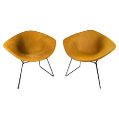 Set de 2 Sillas de cuero "Diamond" de Harry Bertoia para Knoll, EE.UU., c. 1960