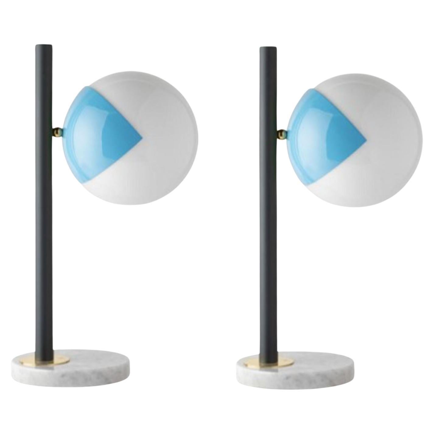 Set of 2 Dimmable Table Lamps Pop-Up Black by Magic Circus Editions For Sale