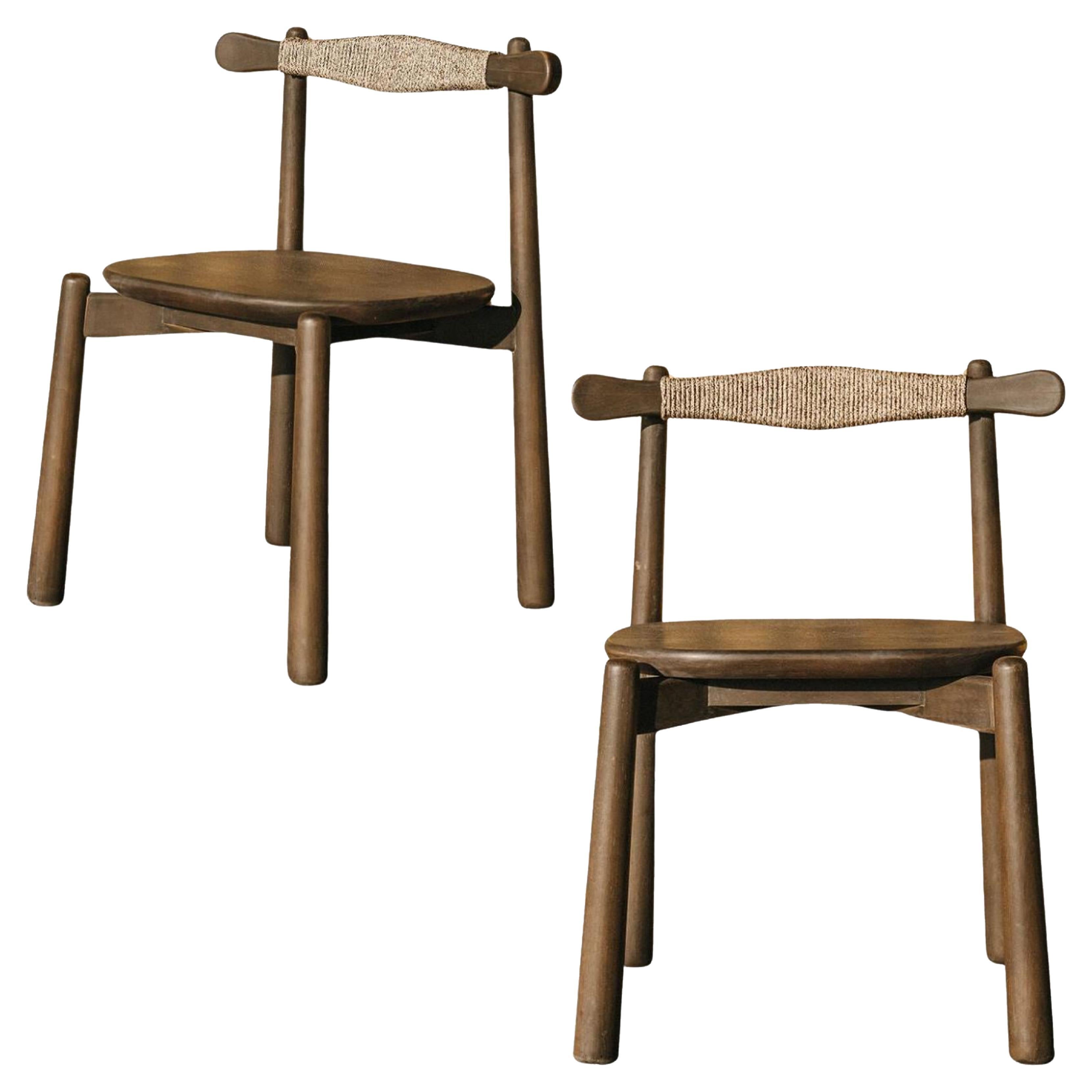 Set of 2 Dining Chair Uçá  - All solid wood.