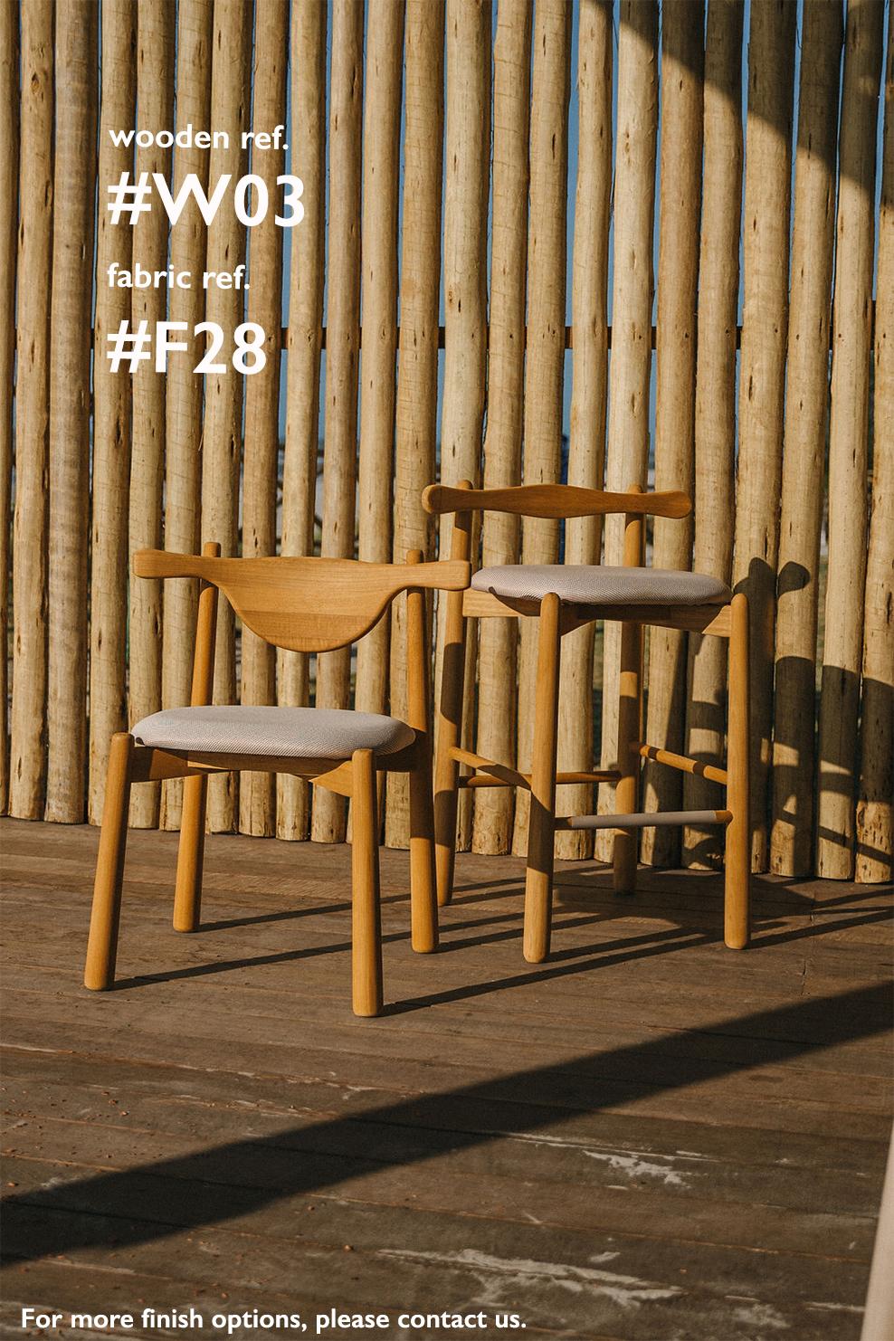 2er Set Esszimmerstuhl Uçá - Massivholz, Sitz gepolstert. im Angebot 3