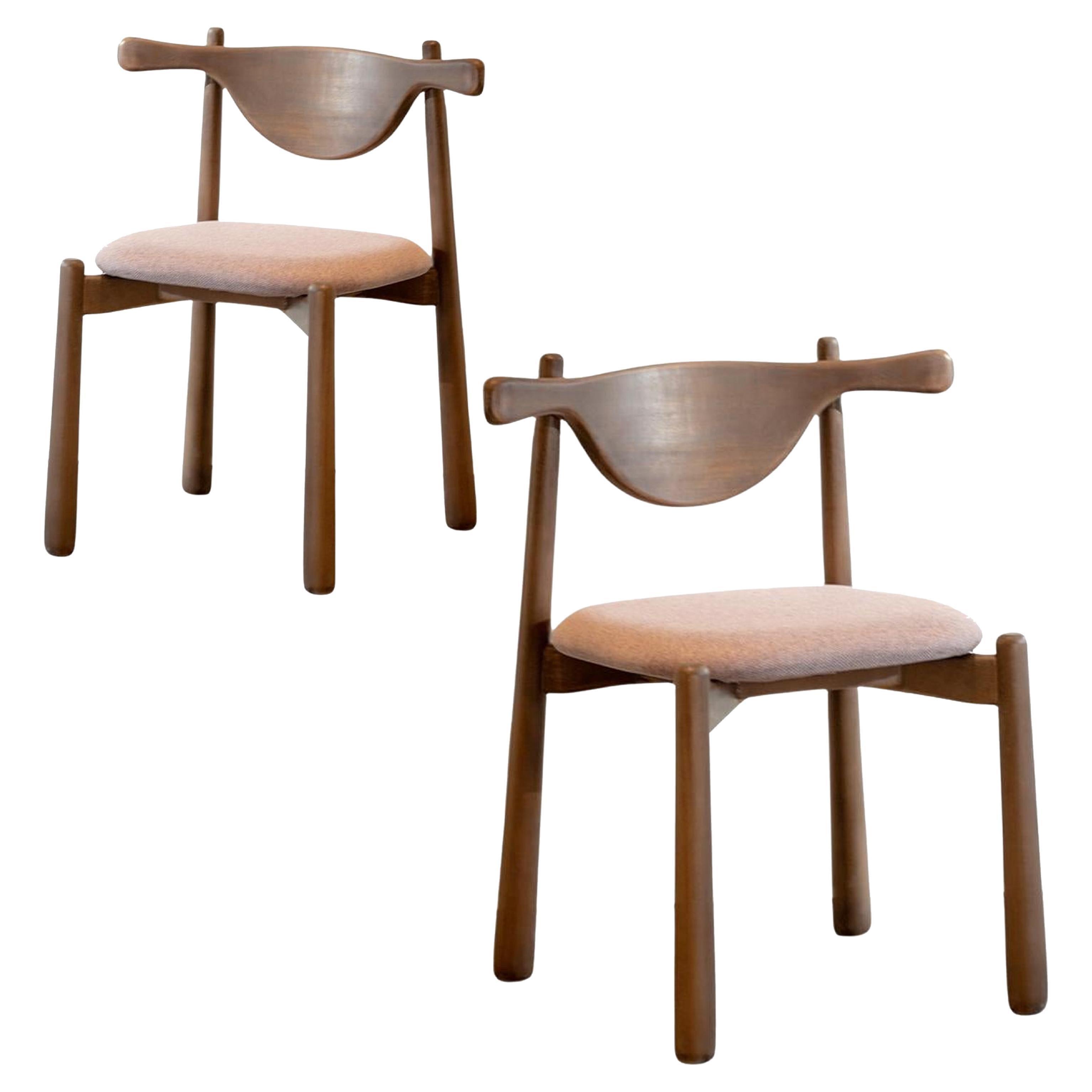 Set Of 2 Dining Chairs Aratu. Solid wood, upholstered seat.
