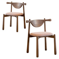 Set Of 2 Dining Chairs Aratu. Solid wood, upholstered seat.