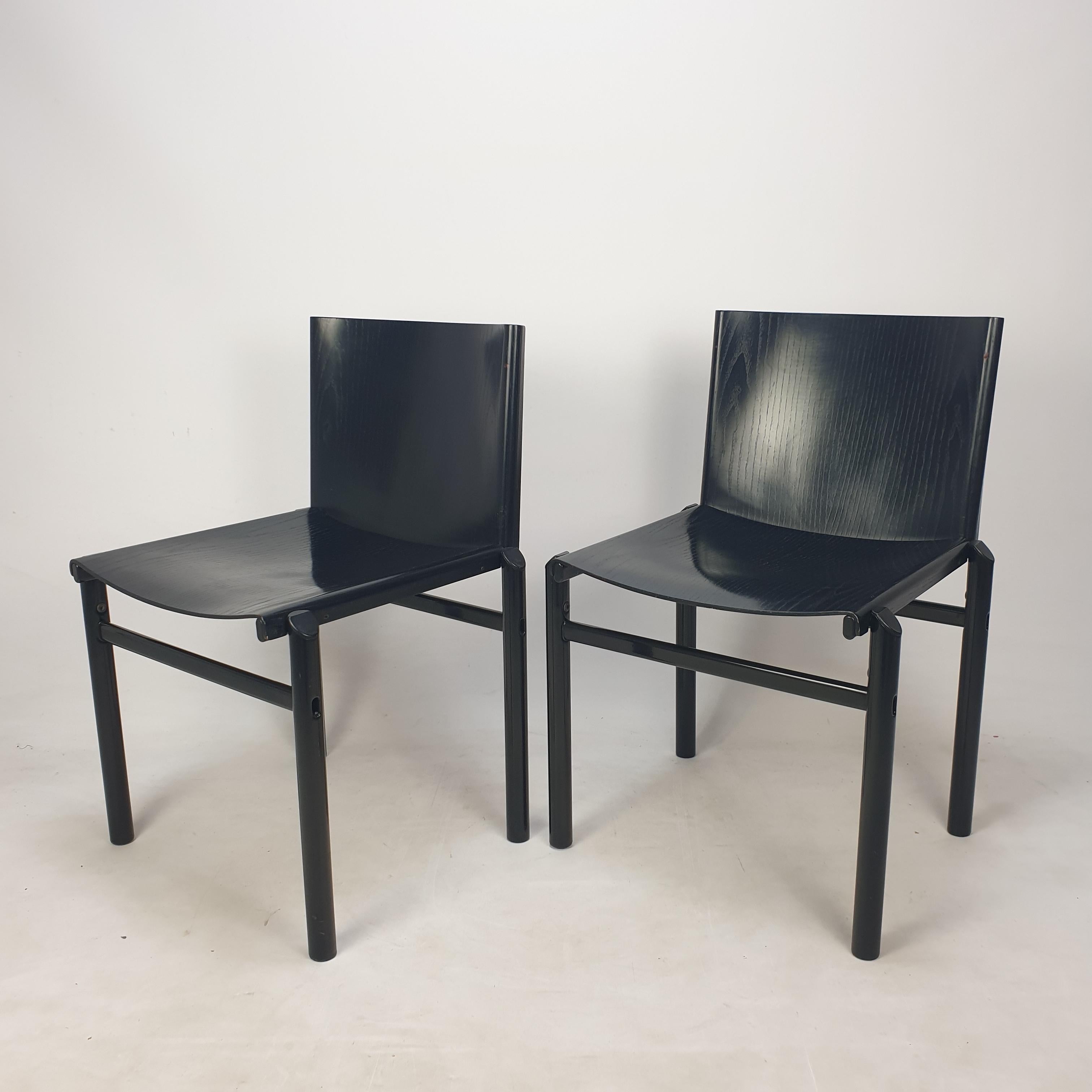 Italian Set of 2 Dining Chairs by Afra & Tobia Scarpa, Italy, 1970's For Sale