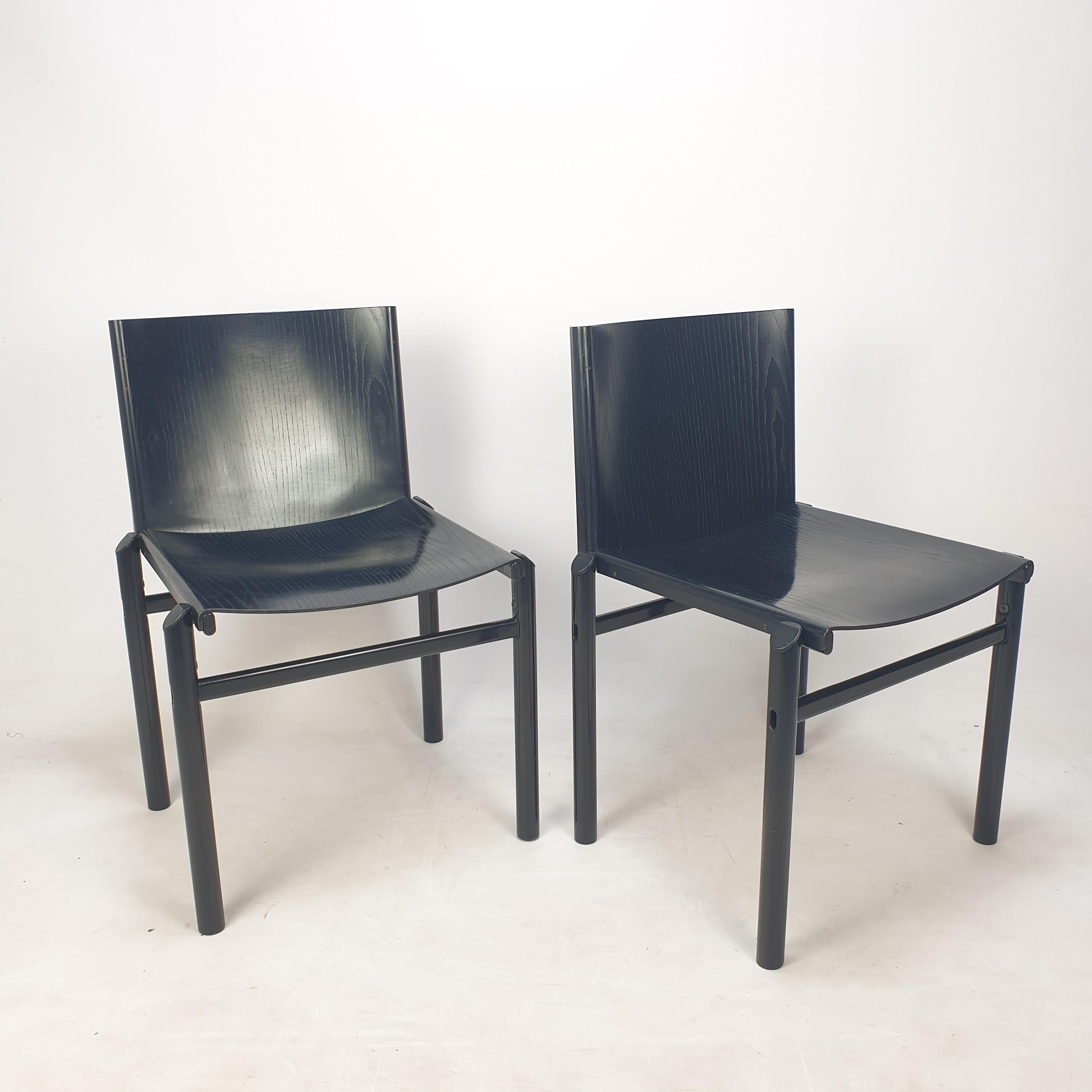 Set of 2 Dining Chairs by Afra & Tobia Scarpa, Italy, 1970's In Good Condition For Sale In Oud Beijerland, NL