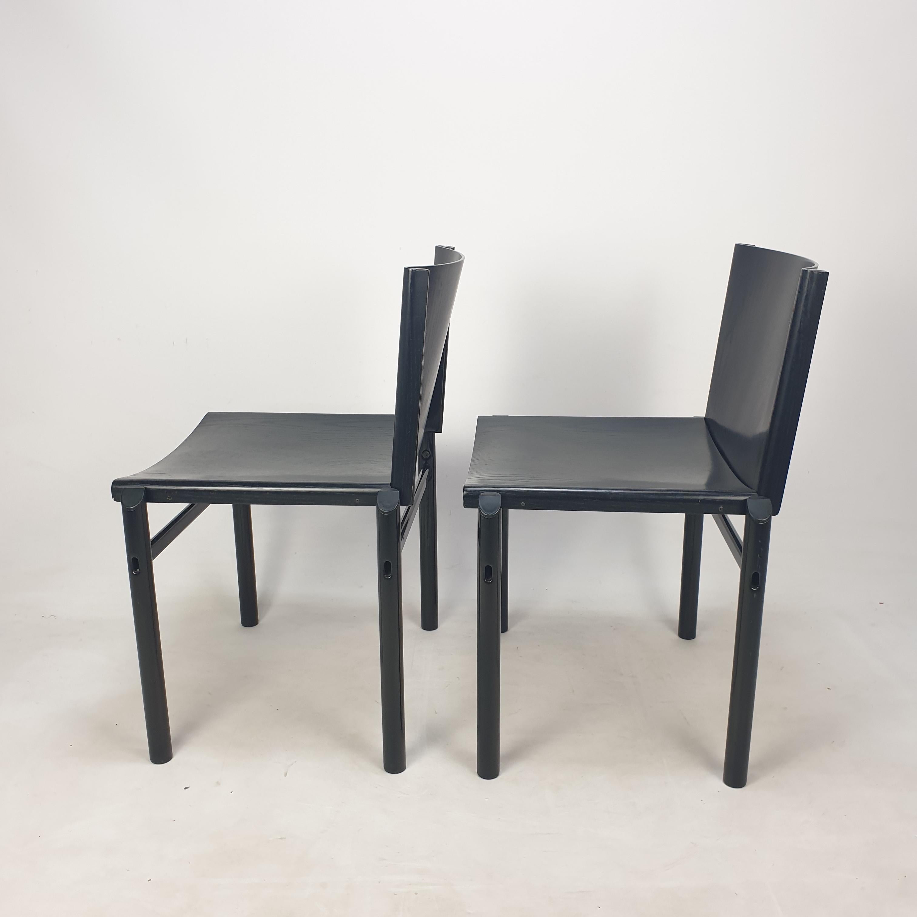 Late 20th Century Set of 2 Dining Chairs by Afra & Tobia Scarpa, Italy, 1970's For Sale