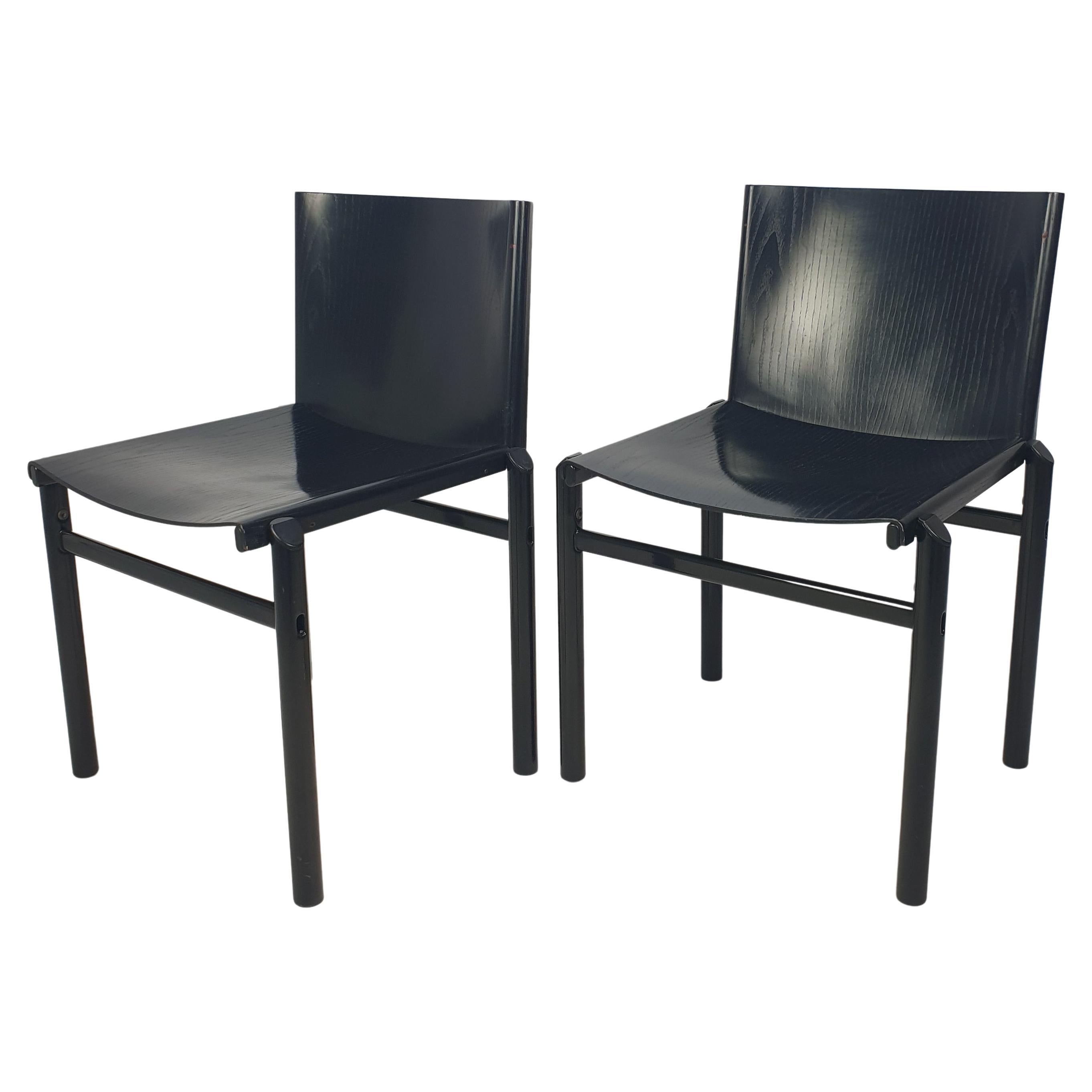Set of 2 Dining Chairs by Afra & Tobia Scarpa, Italy, 1970's