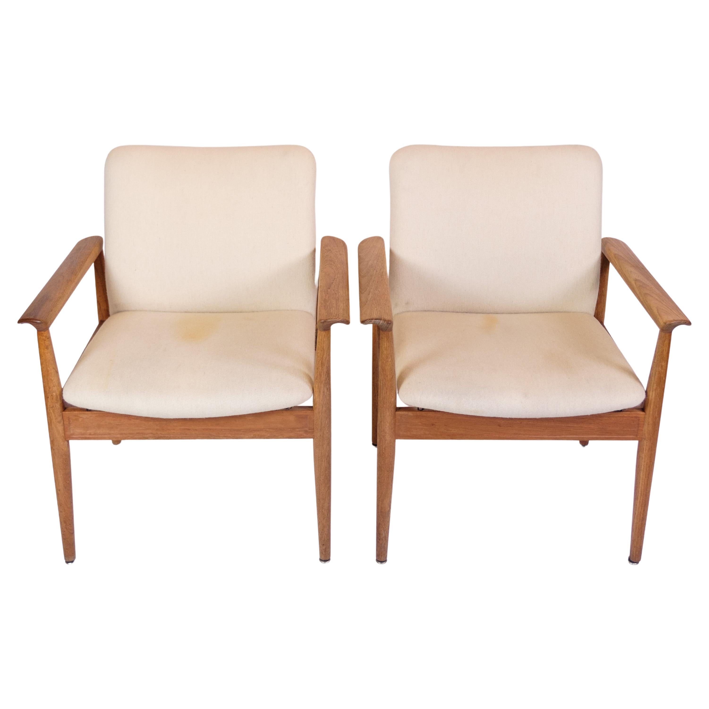 Set Of 2 Diplomat Armchairs Made In Teak By Finn Juhl For France & Søn