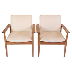 Set Of 2 Diplomat Armchairs Made In Teak By Finn Juhl For France & Søn