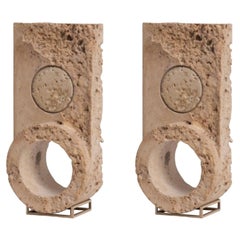 Set of 2 Disc Clocks by Turbina