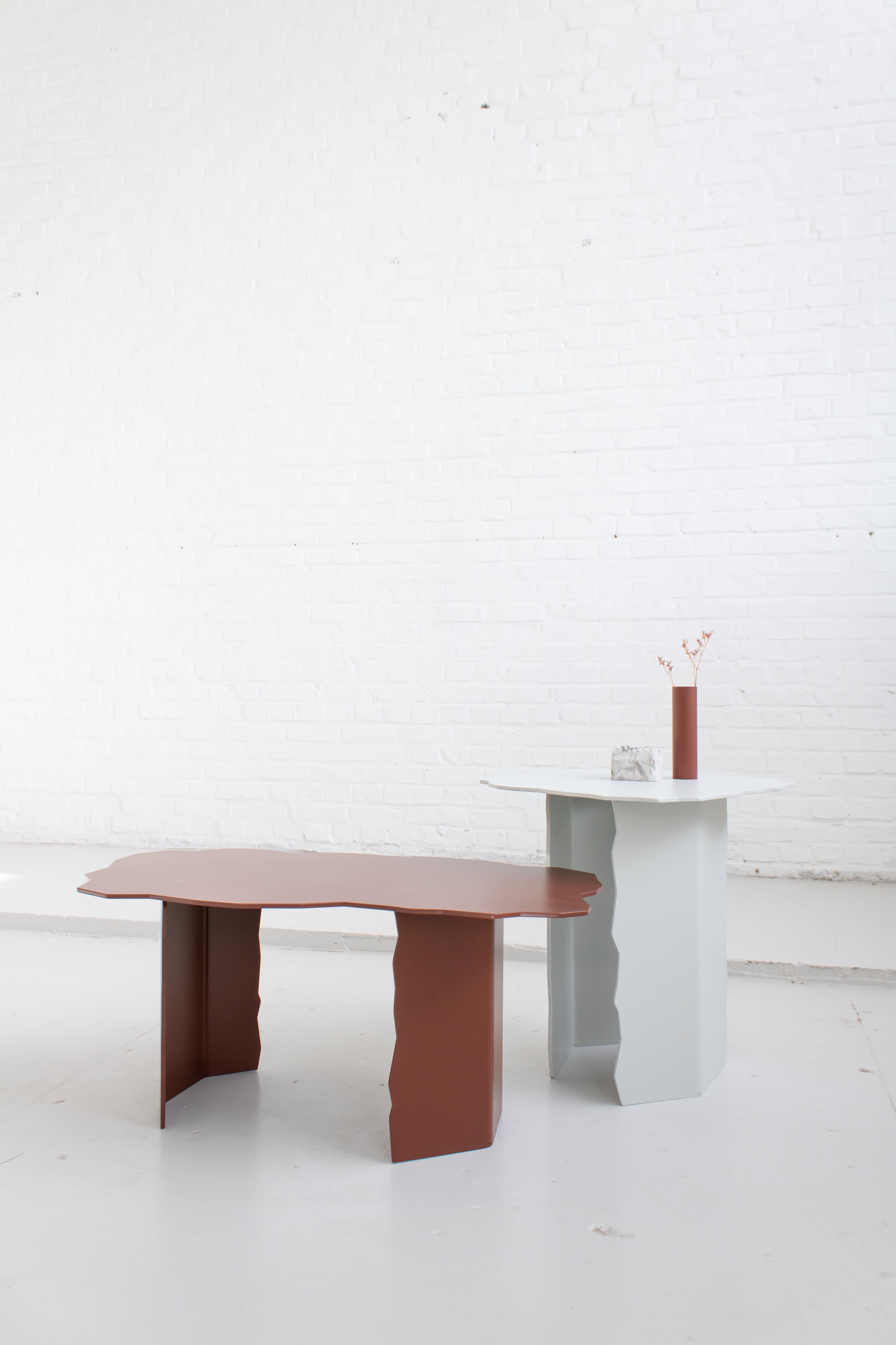 Aluminum Set of 2 Disrupt Tables by Arne Desmet For Sale