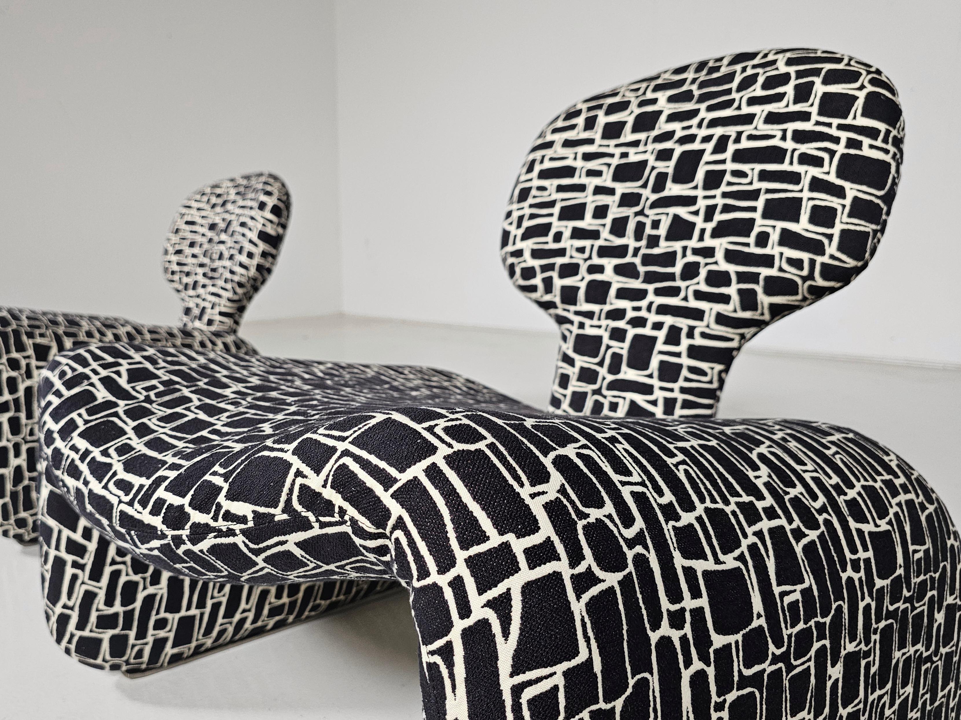 Set of 2 Djinn lounge chairs by Olivier Mourgue, for Airborne, 1970 3