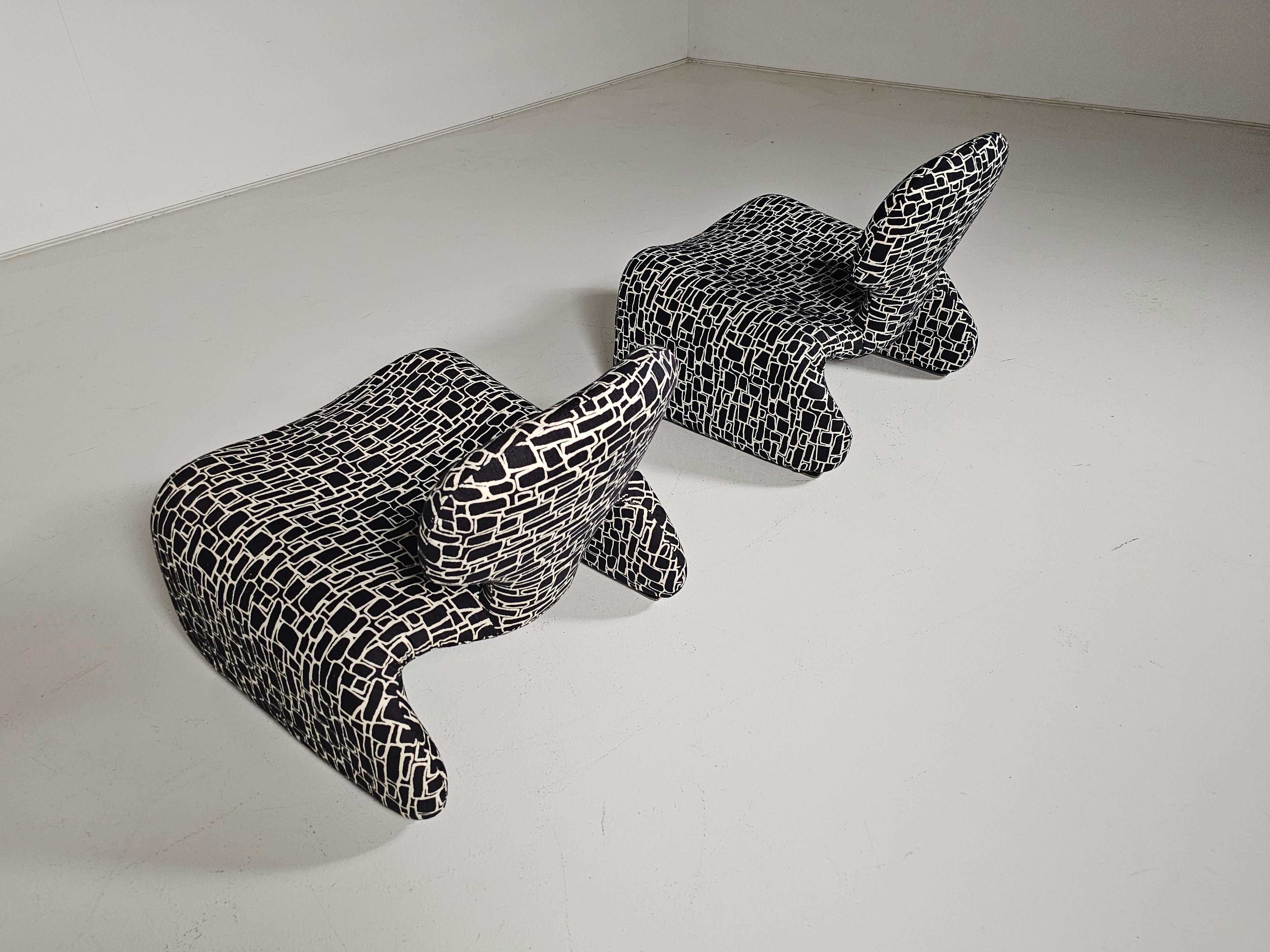 Set of 2 Djinn lounge chairs by Olivier Mourgue, for Airborne, 1970 4