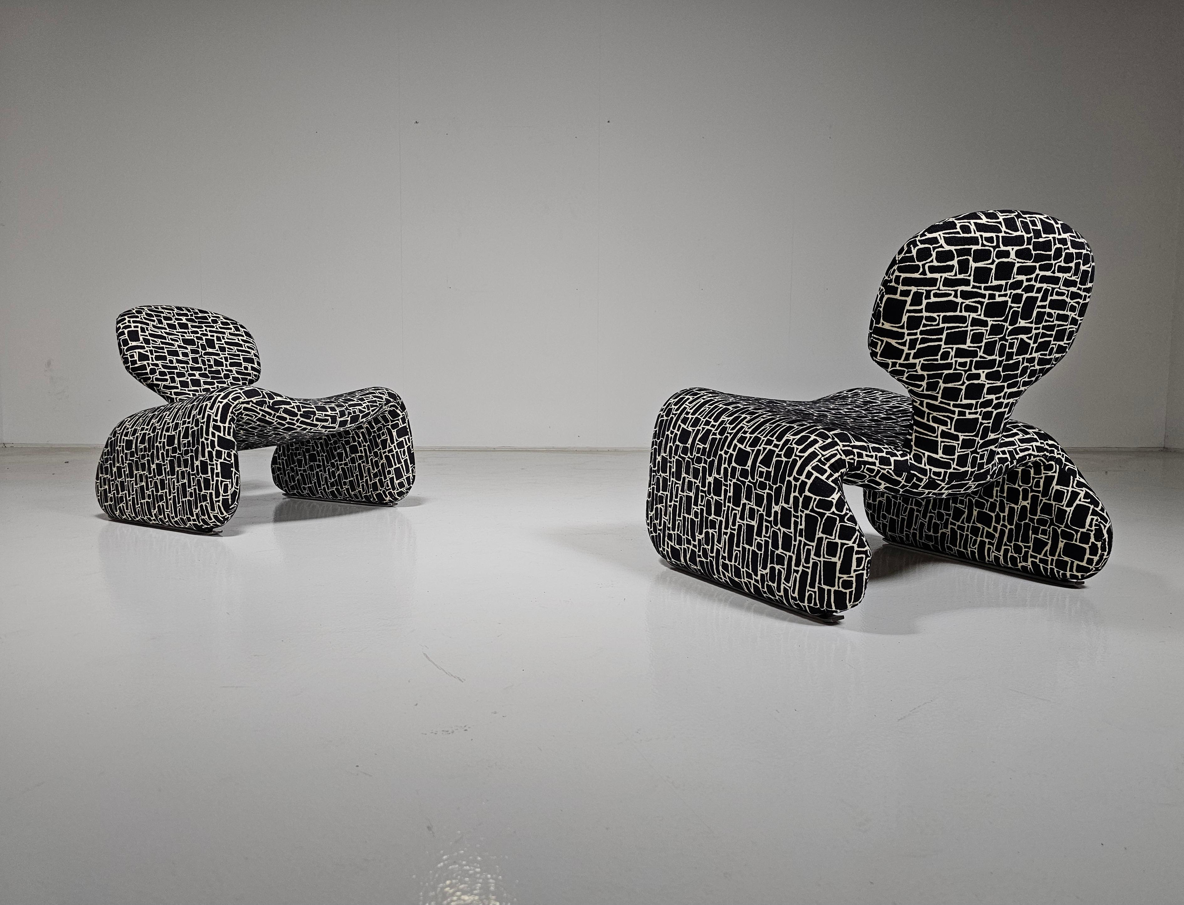 Set of 2 Djinn lounge chairs by Olivier Mourgue, for Airborne, 1970 1