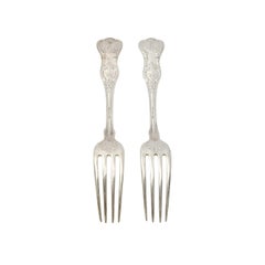 Set of 2 Dominick & Haff Sterling Silver King Forks with Monogram