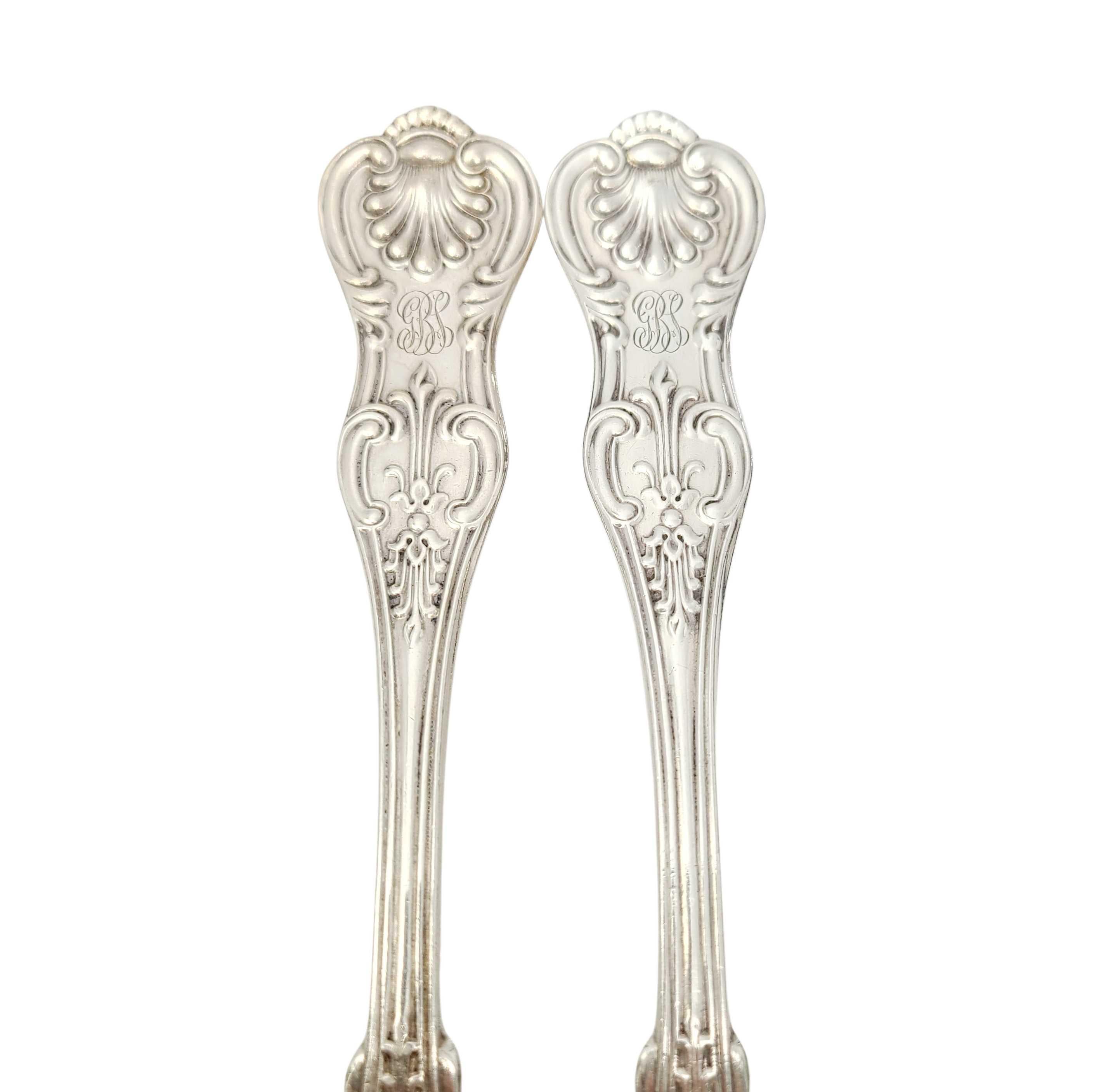 Set of 2 Dominick & Haff Sterling Silver King Forks with Monogram In Good Condition In Washington Depot, CT