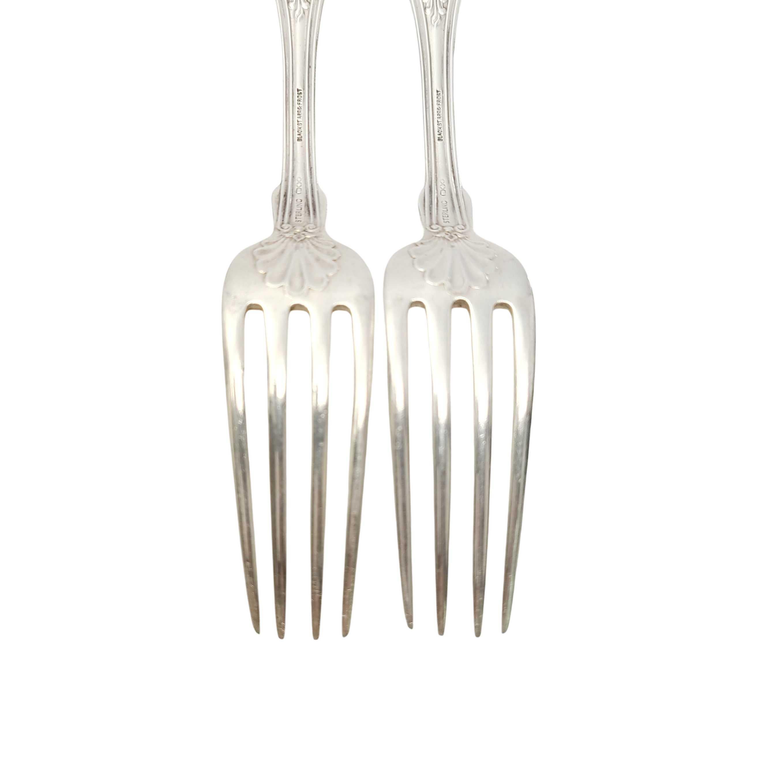 Set of 2 Dominick & Haff Sterling Silver King Forks with Monogram 2