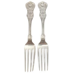 Set of 2 Dominick & Haff Sterling Silver King Forks with Monogram