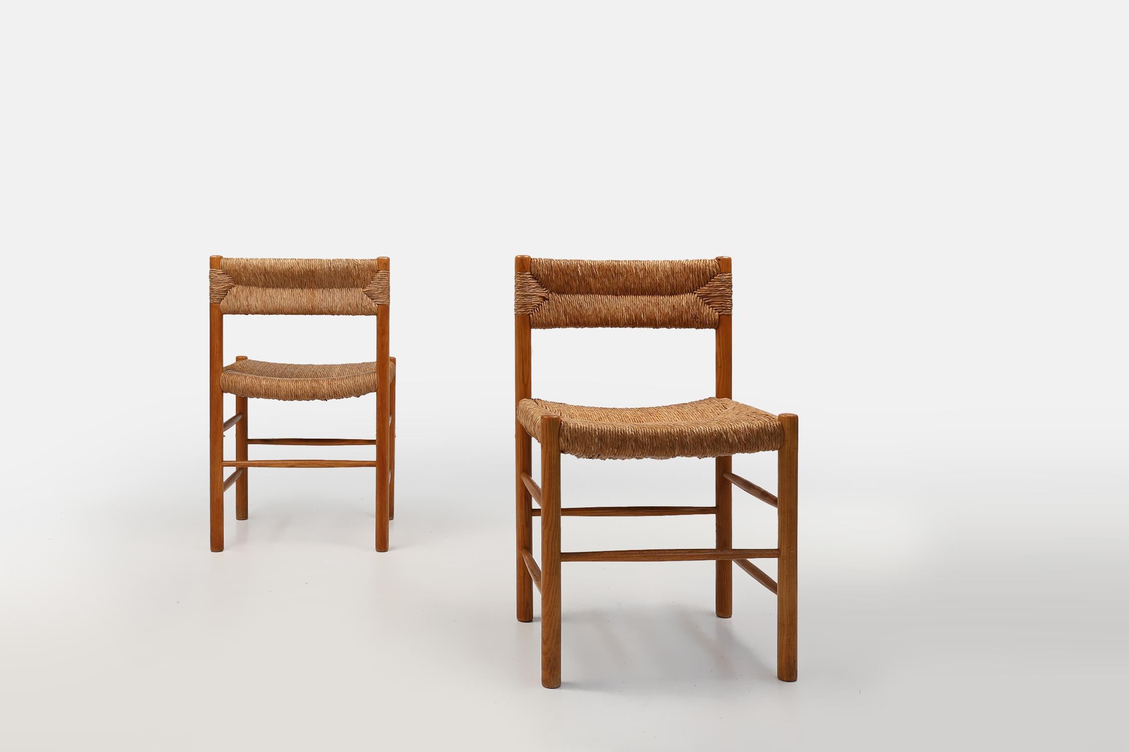 2er-Set Dordogne-Strohsessel von Robert Sentou und Charlotte Perriand, 1960er Jahre im Zustand „Gut“ im Angebot in Meulebeke, BE